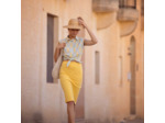 See You at Six - Tissu French Terry Coton Uni Couleur Jaune Millefeuille