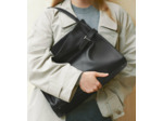 Sac porté épaule modèle maxi Emie en cuir lisse et nubuck