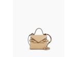 Petit sac à main double rabat Emilie en cuir grainé