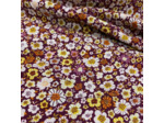Sélection Coup de coudre - Tissu Popeline de Viscose Imprimé Fleuri sur le Fond Prune