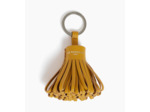 Porte clés pompons en cuir lisse