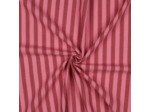 Poppy - Tissu Fil à Fil Rayures Bordeaux/ Rose