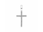 Pendentif Arthus Bertrand Croix Fil Carré 14mm en or blanc et diamants (HSI 0.102ct)