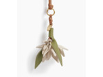 Charms fleur en cuir grainé