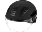 ABUS Hyban 2.0 ACE Casque de vélo de Ville Robuste avec visière, lumière et Coque Rigide en ABS pour la Vie Quotidienne pour Homme et Femme Noir (velours). M