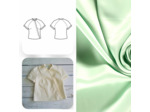 Christine Charles – Kit Couture Top Raglan Ismérie Crêpe Satin Viscose Uni Couleur Vert Menthe