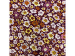 Sélection Coup de coudre - Tissu Popeline de Viscose Imprimé Fleuri sur le Fond Prune