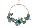 Cercle végétal Eucalyptus et Bougie Led ø 30cm