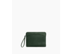 Pochette zippée en cuir grainé