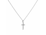 Pendentif Arthus Bertrand Croix Fil Carré 14mm en or blanc et diamants (HSI 0.102ct)