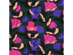 Nerida Hansen - Tissu Popeline de Viscose Lenzing Ecovero "Amira Floral" Vert Foncé et Lilas