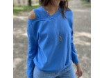 C. Pauli - Tissu Sweat de Coton Gratté Uni Couler Bleu Vif