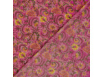 Sélection Coup de coudre - Tissu Batik de Coton "Fleur de Hibiscus" Motif Floral Rose & Jaune