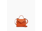 Petit sac à main double rabat Emilie en cuir grainé