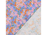 Sélection Coup de coudre - Satin De Viscose Imprimé  Motif Floral Aquarelle sur Fond Bleu Violet