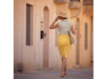 See You at Six - Tissu French Terry Coton Uni Couleur Jaune Millefeuille