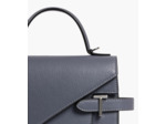 Sac à main double rabat moyen modèle Emilie en cuir grainé