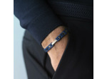 Bracelet Herbelin Cap Camarat en acier brossé et céramique bleue sablée
