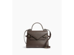 Sac à main double rabat moyen modèle Emilie en cuir grainé