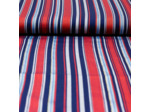 Sélection Coup de coudre - Tissu Twill Sergé de Viscose aux Rayures Tissés sur le Fond Rouge