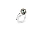 Bague Bulle avec Perle de Tahiti 9/10mm en argent 925