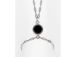 Bague de main - Chaîne maillon rectangle - Grand - Agathe noire