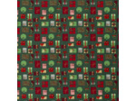 Sélection Coup de coudre - Tissu Popeline de Coton Imprimé Cadeaux de Noël sur le Fond Vert
