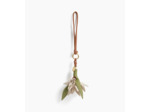 Charms fleur en cuir grainé