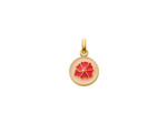 Médaille Arthus Bertrand Ma Mini Médaille Coquelicot en or jaune, 10 mm - Rose poudré