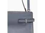 Sac porté épaule grand modèle Emie en cuir lisse et refente de velours
