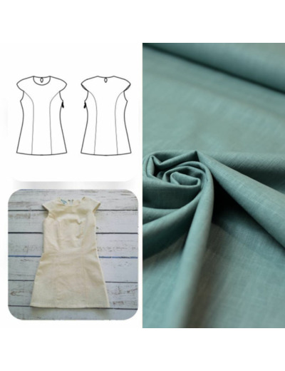 Christine Charles – Kit Couture Robe Yselda Uni Couleur Vert Lagon