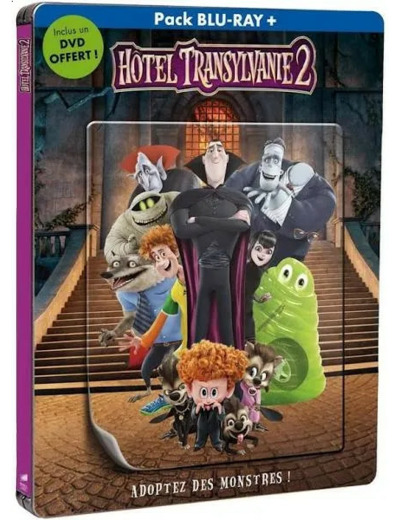 Blu-ray Hôtel Transylvanie 2 Pack Blu-ray+ Édition Boîtier Steelbook Magnet Lenticulaire