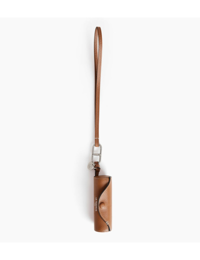 Etui rouge à lèvre charms en cuir grainé