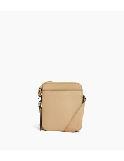 Petite sacoche zippée Emile en cuir grainé