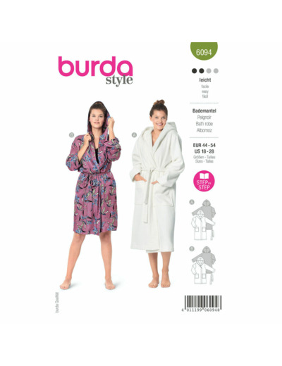 Burda Style – Patron Femme Peignoir n°6094 du 44 au 54