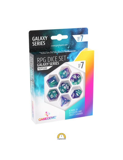 Gamegenic Galaxy Series - RPG Dice Set - Set de 7 dés JDR - Couleur au choix