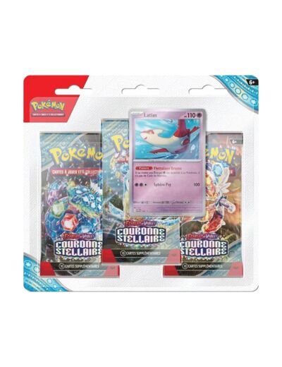 Pokémon JCC  Pack 3 Boosters Écarlate et Violet EV07 Couronne Stellaire (Latias ou Forgelina)