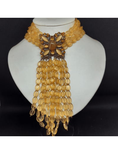 Collier en résine jaune 24-305