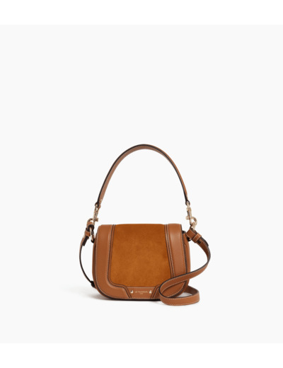 Petit sac bandoulière Ella en cuir grainé et nubuck