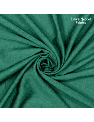 Fibre Mood - Tissu Jacquard Rayures en Viscose et Lin "Malia" Uni Vert Sapin