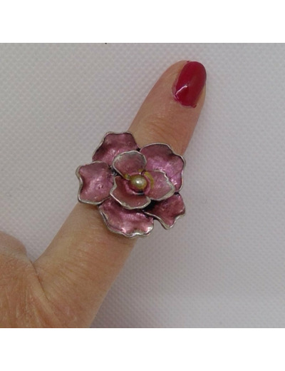 Bague fleur rose 22-360