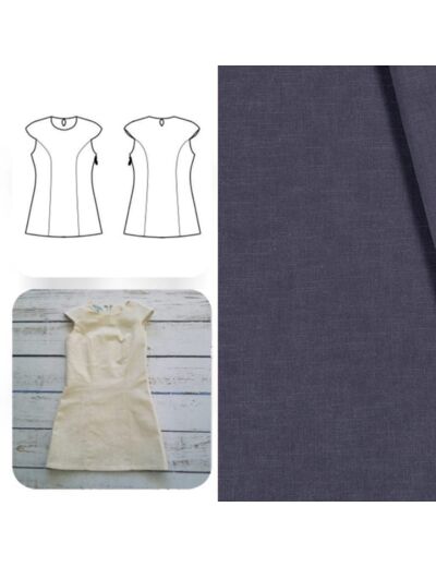 Christine Charles – Kit Couture Robe Yselda Uni Couleur Bleu Indigo
