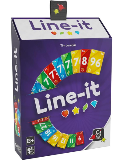 Gigamic - Line-IT - Un Jeu de Cartes - Un Jeu d'ambiance et de Prise de Risques - pour 2 à 5 Joueurs - A partir de 8 Ans.
