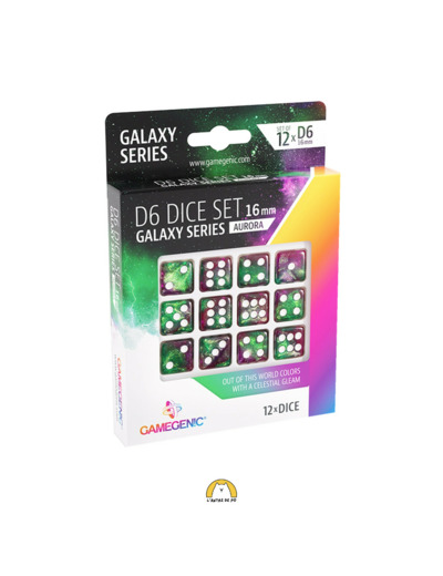 Gamegenic Galaxy Series – Set de 12 dés D6 16 mm - Couleur au choix