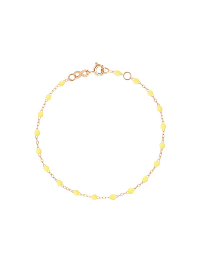 Bracelet Gigi Clozeau Classique en or rose et résine mimosa, 17cm