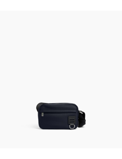Petit sac bandoulière Basile en toile nylon et cuir lisse