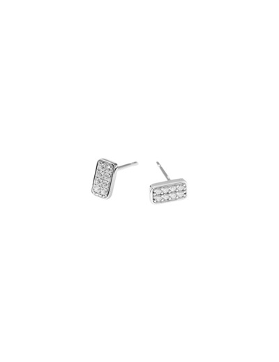 Puces d'oreilles Murat Les Pavés en argent rhodié et oxyde de zirconium