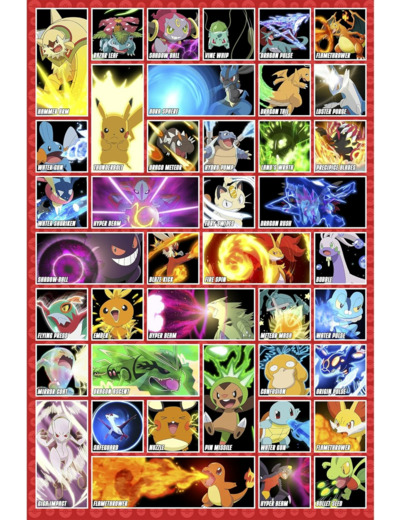 Pokemon officielle pour enfants/enfants SE Déplace Maxi poster