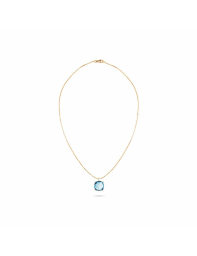 Collier Cesare Pompanon Poppy Blue en or rose et topaze