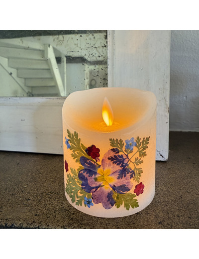Bougie Led en cire Fleurs Séchées